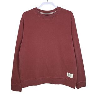 American Giant Mens M Red Pomegranate Vintage Washed Relaxed Terry Crew NEW